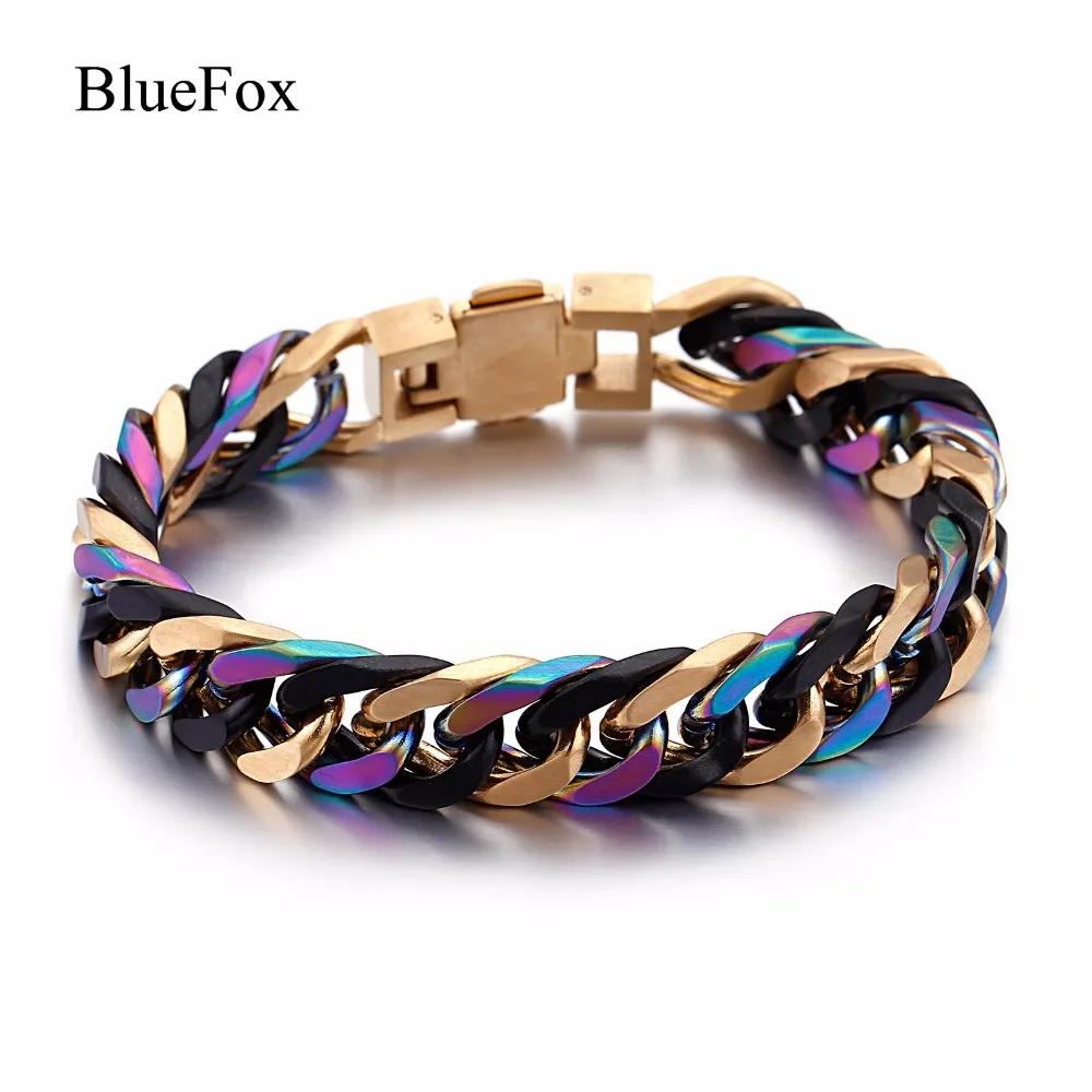 Fashion Charms Colorful Hand Bracelet Men 316L Titanium Stainless Steel Bangle Chic Elegant