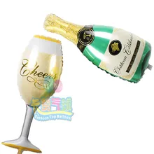 10 шт./партия(5 шт. бокал+ 5 шт. бутылка для вина) образные шарики из фольги cheers mylar baloes для юбилея/свадьбы/дня рождения украшения