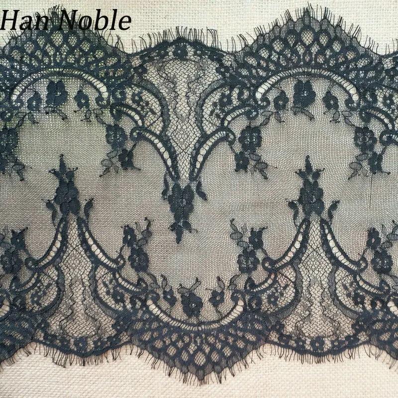 Вышитая кружевная отделка для шитья черно белая последняя африканская ткань