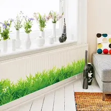 Rodapé grama verde à prova ddiy água diy removível arte vinil adesivos de parede decoração sala estar quarto mural decalque decoração da sua casa