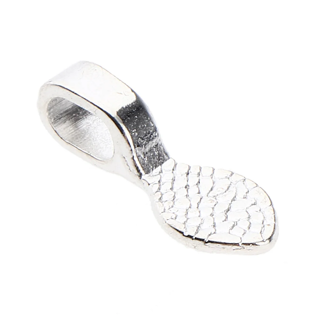 10 Pieces 2 Style Silver Plated Glue-on Flat Pad Bails for Earring Bails Pendants Charms Connector Jewelry Findings