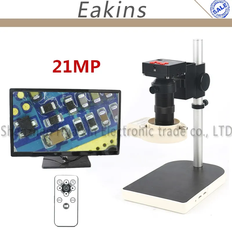 

1080P 21MP HD HDMI IR Remote Controller Digital Microscope Camera Set+130X lens +56 Led light microscope set for PCB repair