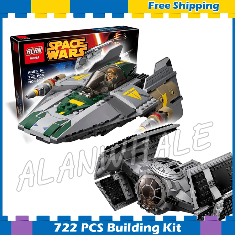 

722pcs Space Wars 05030 Vader's TIE Advanced vs. A-Wing Starfighter Model Building Blocks Gifts Sets Compatible with Lego