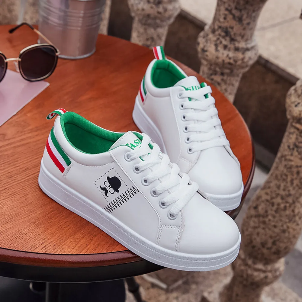 Ladies Women's Shoes Fashion Beard Striped Sneakers Flat Casual White Shoes woman sneakers shoes 2019 white sneakers women Ladies Women's Shoes Fashion Beard Striped Sneakers Flat Casual White Shoes woman sneakers shoes 2019 white sneakers women