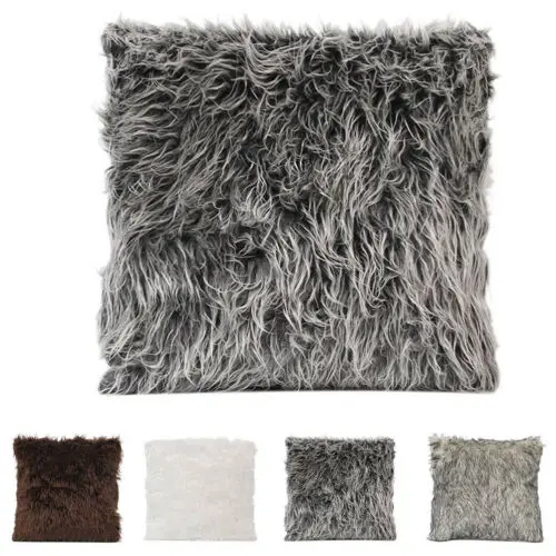 

Manmade Fur Plush Throw Pillow Case Cover Home Decor Furry Waist Cushion Cover