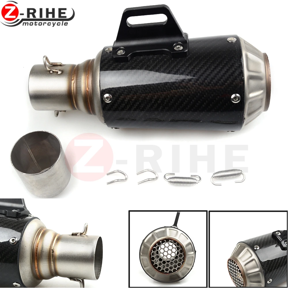 Universal 36-51mm Modified Exhaust Motorcycle Silencer Exhaust Pipe Carbon Fiber For Aprilia BMW Buell Ducati honda kawasaki 
