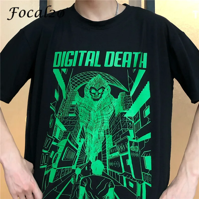 

Focal20 Harajuku Devil Game Print Female T Shirts Short Sleeve Crew Neck Summer Loose Letter Print Women T Shirts Top Tees