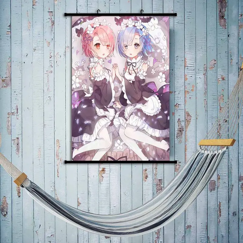 1 шт. аниме Re: Zero Hajimeru Isekai Seikatsu свиток живопись Настенная картина плакат украшение дома