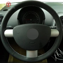 LQTENLEO черный искусственная кожа рук-прошитой рулевого колеса автомобиля Обложка для Volkswagen VW Beetle 2004-2010