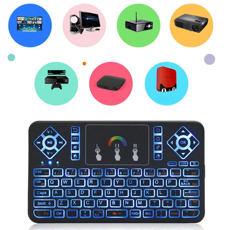 Elecrow Touchpad красочная подсветка клавиатуры портативный 2,4 ГГц Multi-function Беспроводная мини-клавиатура для Raspberry Pi/компьютеров