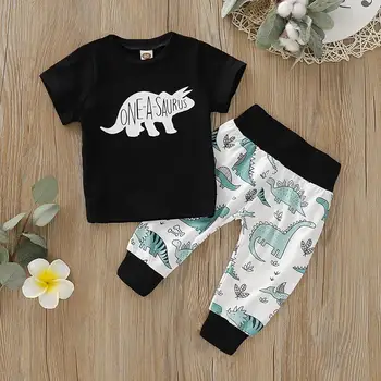 

Baby Boys Girls Clothes set Short Sleeve T-shirt + Pant 2PC Outfits Set Kids Printed