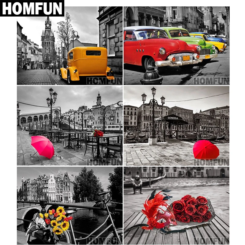 

HOMFUN Full Square/Round Drill 5D DIY Diamond Painting "landscape" 3D Embroidery Cross Stitch 5D Home Decor Gift A01003