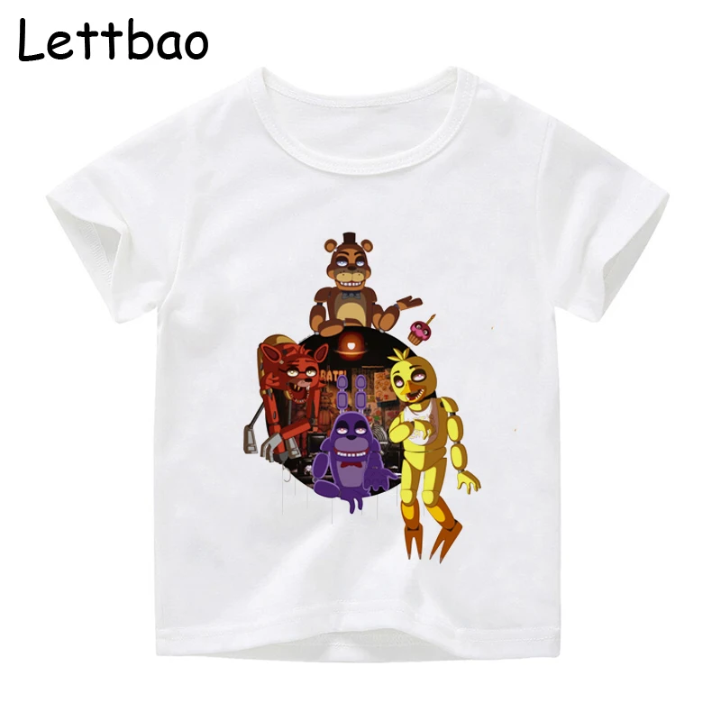 Fnaf Boy's Popular Five Night At Freddy T Shirt Cartoon T-shirt Cute Girl Top Cotton Short-sleeved T-shirt Children's Clothes