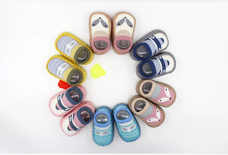 1 Pair Cartoon Shoe Socks For Baby Combed Cotton Anti Slip Floor Socks Leather Sole Towel Socks For Kids Infant Home Slippers (14)