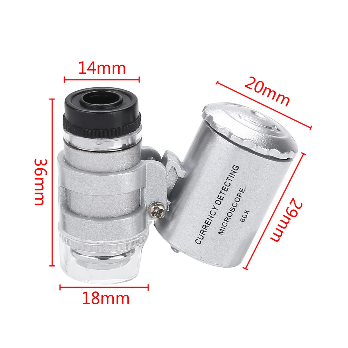 Small LED UV Magnifier Pocket Microscope for Industrial Circuit Board Jewelery Glass 60x Magnifier Jeweller Loupe with LED Light