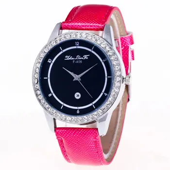 

Shiny Light Blue Elgant Quartz Watch Female Simple Pattern Leather Strap Round Dial Exquisite Workmanship for Ladiy Analog Wrist