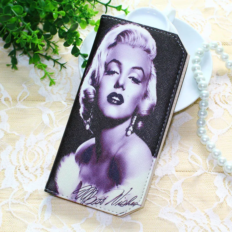 

New Women Wallets Lady Purses Credit Cards ID Holder Marilyn Monroe Pattern Money Burse Bags Female Long Clutch Purse Wallet Bag