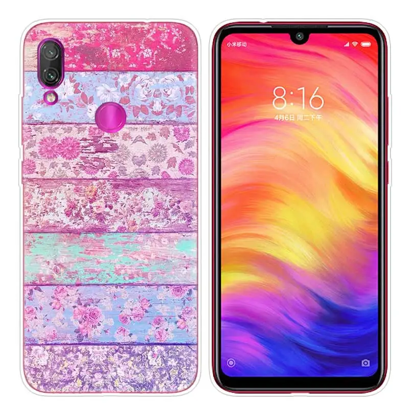 Silicone Case for Xiaomi Redmi Note 7 6 5 Plus Mi A2 8 Lite Pro Prime Play Phone Cases Cover floor wooden timber Wood and flower