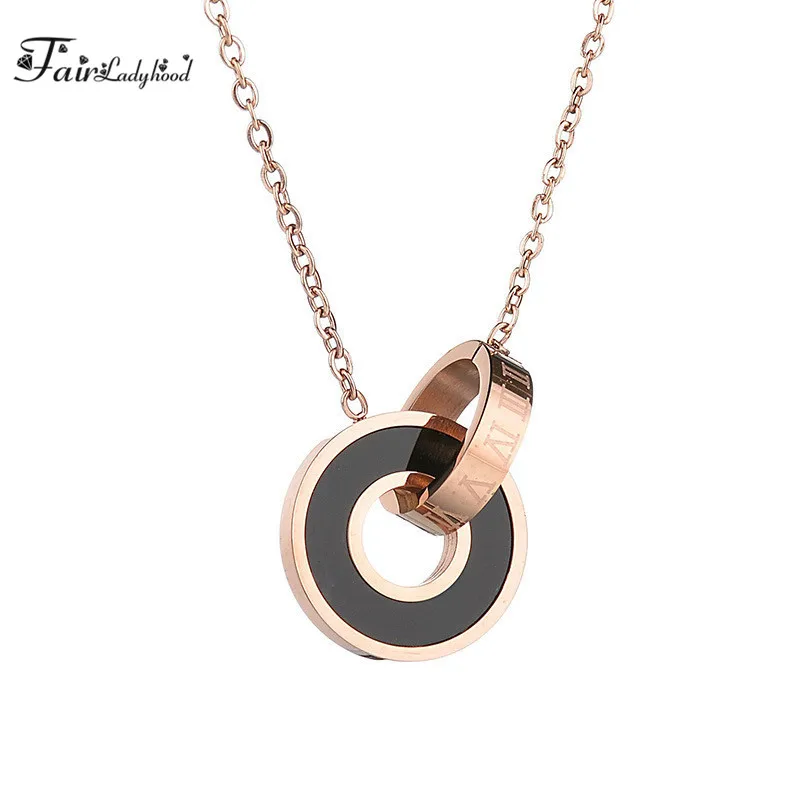 

FairLadyHood Collar Rome Clavicle Chain Wholesale Digital Wild Accessories 2017 Trend New Stainless Steel Necklace Female