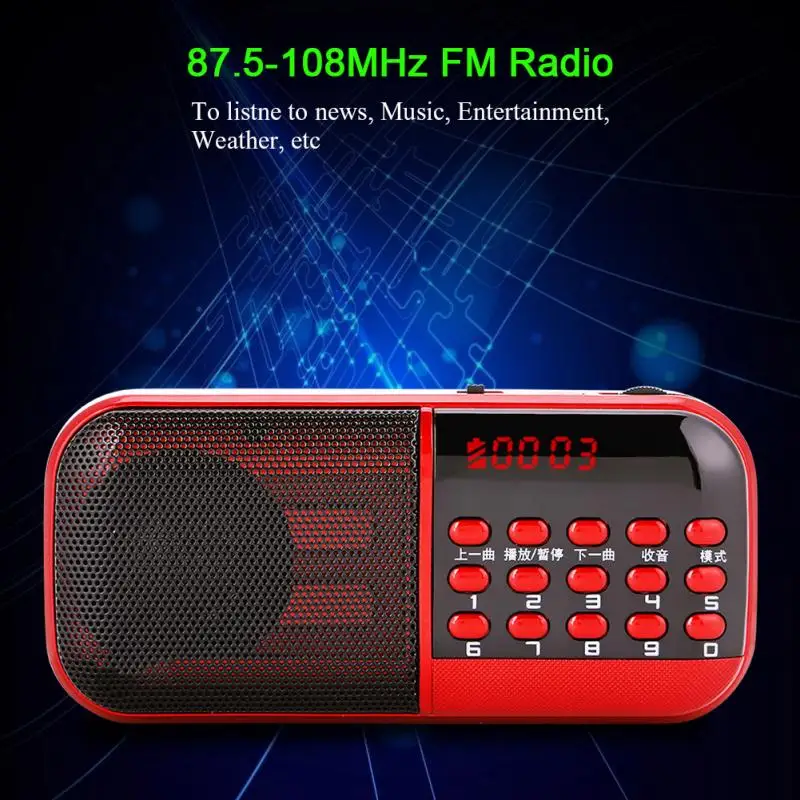 Портативное радио VBESTLIFE 87 5 108 МГц мини для пожилых людей динамик MP3 музыкальный