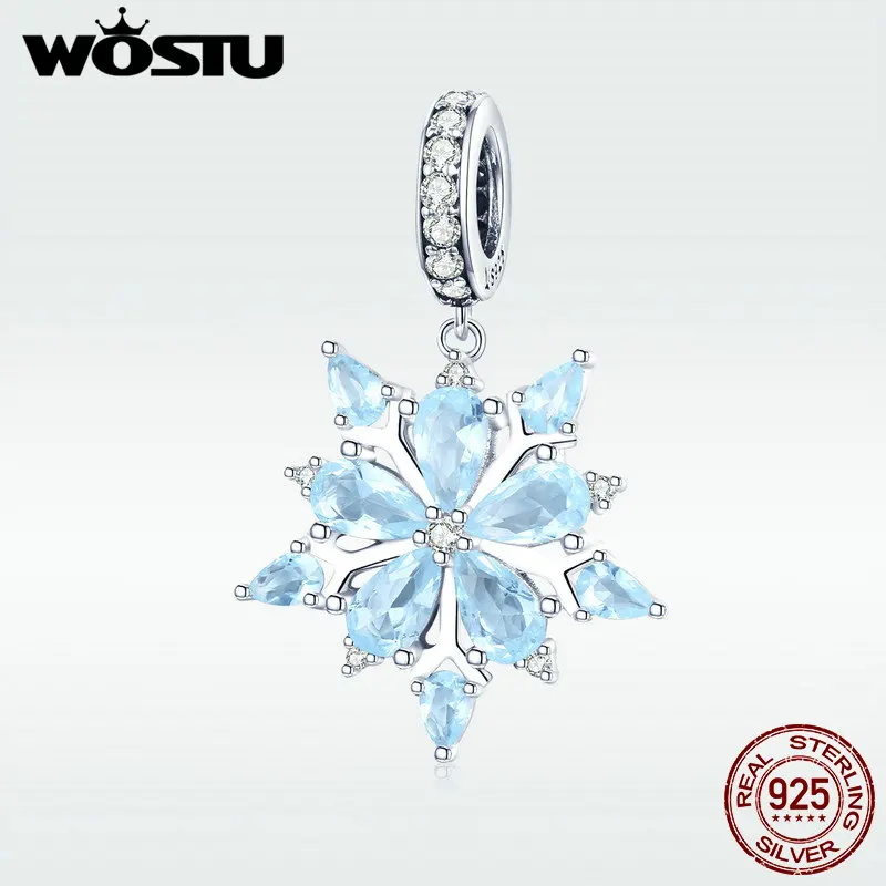 WOSTU Настоящее серебро 925 пробы Элегантные Подвески для снега подходят