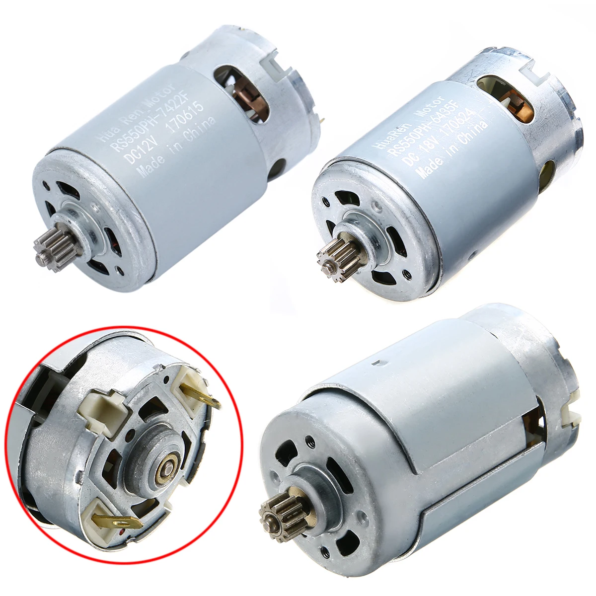 Mayitr Electric RS550 Motor 12 Teeth Gear 12V 14.4V 16.8V 18V Carbon