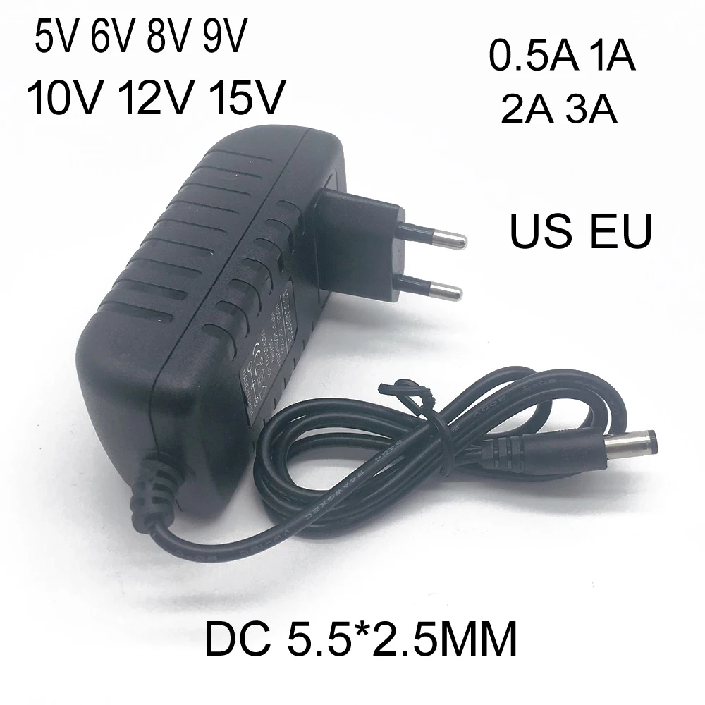 

AC 110-240V DC 5V 6V 8V 9V 10V 12V 15V 0.5 1A 2A 3A Universal Power Adapter Supply Charger adapter Eu Us for LED light strips