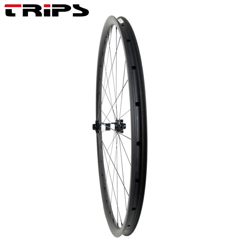 Cheap TRIPS Boost 29er MTB Carbon Wheels 40mm Width 350 Mountain Bicycle Carbon WheelSet AM straight pull thru axle Wheel sapim spokes 14