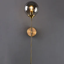 BEIAIDI скандинавский стеклянный глобус шар настенный светильник винтажный промышленный светильник для гостиной спальни прикроватный светильник Лофт прохода коридор настенные бра