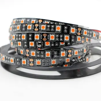 

RGB Strip Light 5050 SMD black PCB LED Under Kitchen Cupboard Unit non waterproof 60leds/m Self Adhesive Strip Lights Tape 12V