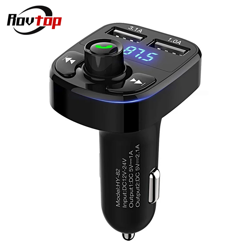 Rovtop Bluetooth Car Kit FM Transmitter Wireless Handfree MP3 Audio Music Player Voltage Detection Dual USB Charger Z2 | Автомобили и