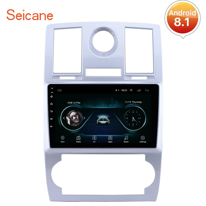 Perfect Seicane Android 8.1 2din Car GPS Head Unit Player For Chrysler Aspen 300C 2004 2005 2006 2007 2008 Quad-core Support OBD2 WiFi 1