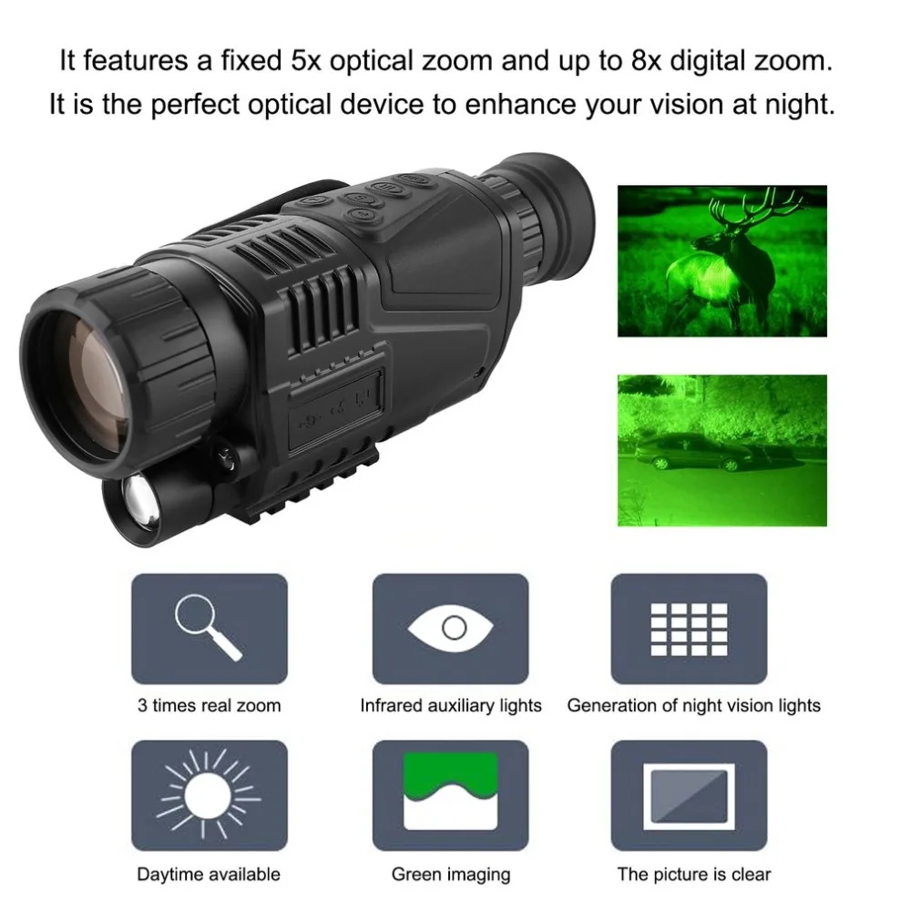 

Night-Vision Monocular Tactical Infrared Night Vision Telescope Military HD Digital Monocular Telescope Night Hunting Navigation