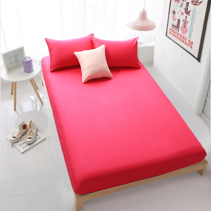 

Wholesale Red Black Fitted Sheet Home Textile Bed Sheets Covers Mattress Cover Protector Set King/Queen/Full/Twin Size