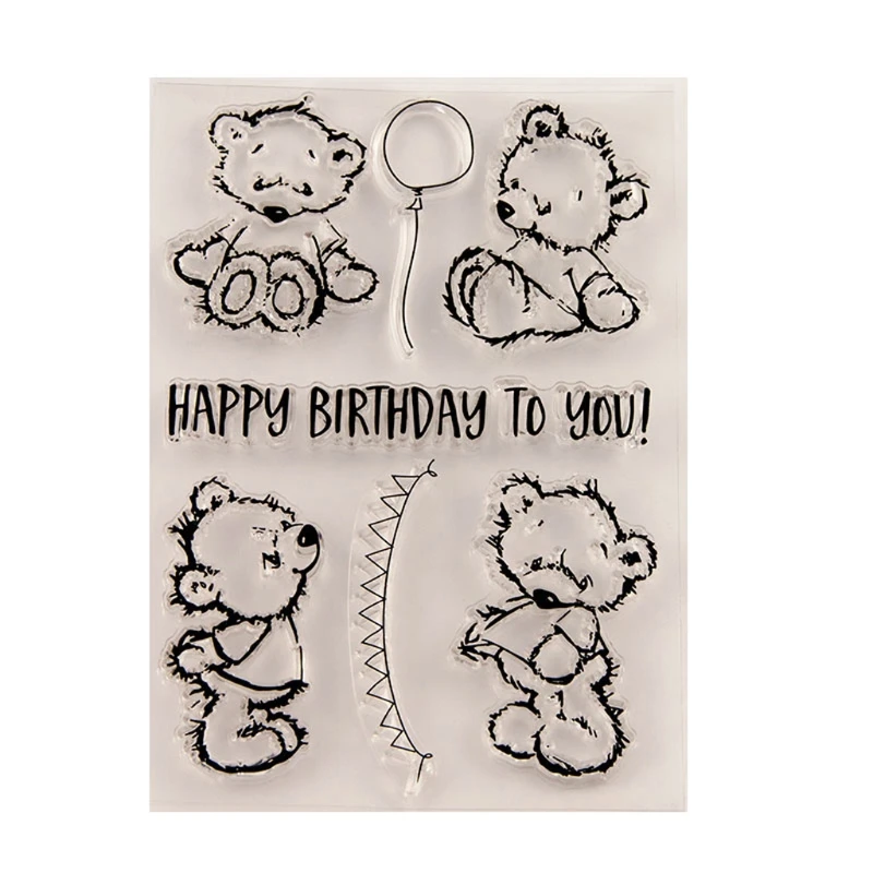 

Bear DIY Silicone Clear Stamp Cling Seal Scrapbook Embossing Album Decor Craft