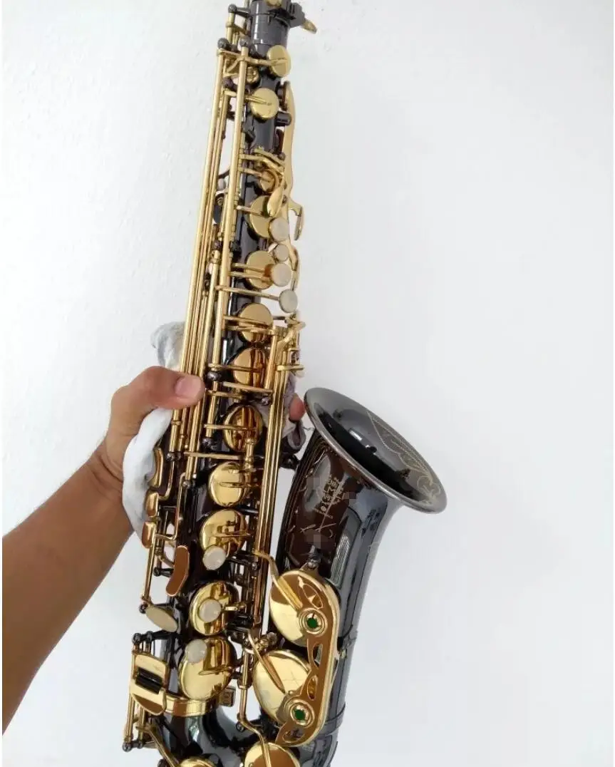 New Alto Saxophone Sax R54 B Flat Musical Instruments Professional Black Nickel Gold Saxofone
