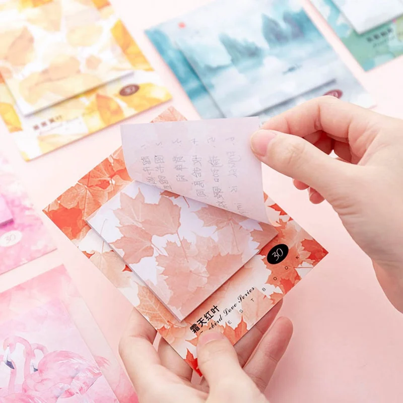 

Flamingo Flowers Sticky Note Self-adhesive Memo Pad Cute Notepads Posted Writing Pads Stickers Paper