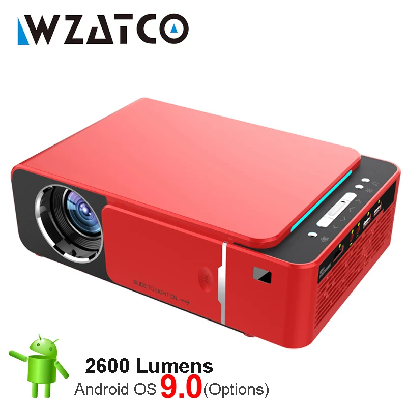 WZATCO T6 الروبوت 9.0 WIFI اختياري 2600 التجويف 720 p HD المحمولة جهاز عرض (بروجكتور) ليد HDMI دعم 4 K 1080 p المنزل المسرح Proyector متعاطي المخدرات WZATCO T6 الروبوت 9.0 WIFI اختياري 2600 التجويف 720 p HD المحمولة جهاز عرض (بروجكتور) ليد HDMI دعم 4 K 1080 p المنزل المسرح Proyector متعاطي المخدرات