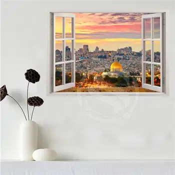 

Custom canvas poster Jerusalem in the window poster cloth fabric wall poster print Silk Fabric SQ0626-ZXEE3221