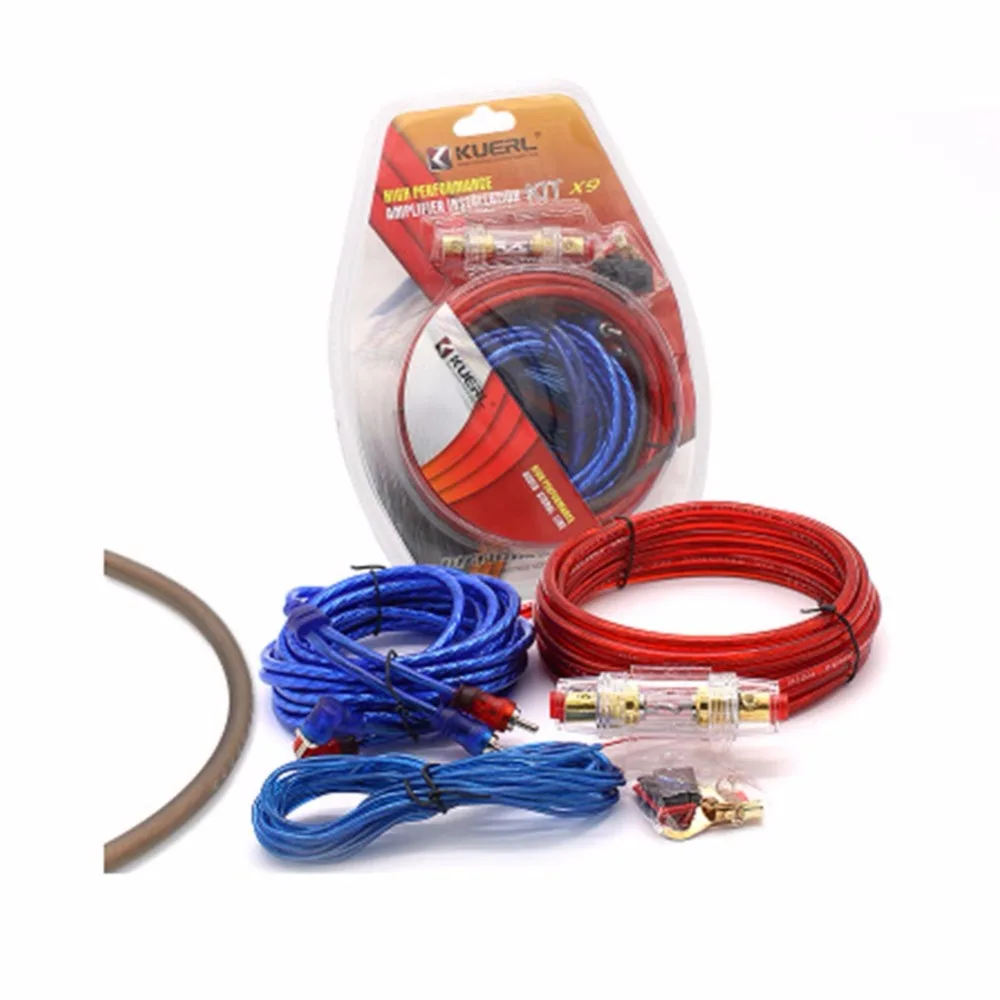 

Car Audio Speakers Wiring kits Cable Amplifier Modified Subwoofer Installation Wires 10GA Power Cable 60 AMP with Fuse Suits