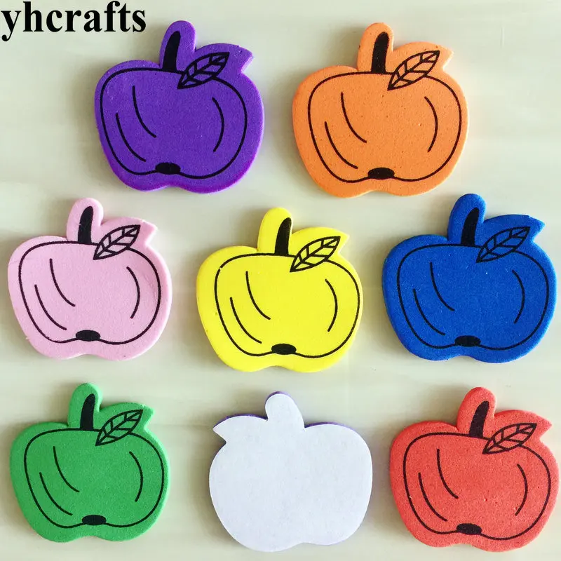 

10bags/LOT.Colorful apple foam stickers.Early educational toys.Color learning Intelligent craft diy toys Reward label Handmade