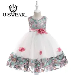 U-SWEAR 2018 Новое поступление платье для первого причастия для девочек 6 цветов милые детские Платья с цветочным принтом для девочек в цветочек