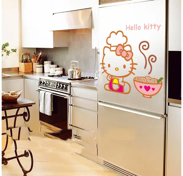 Hot Hello Kitty Kitchen Wall Stickers Diy Removable Home Decals