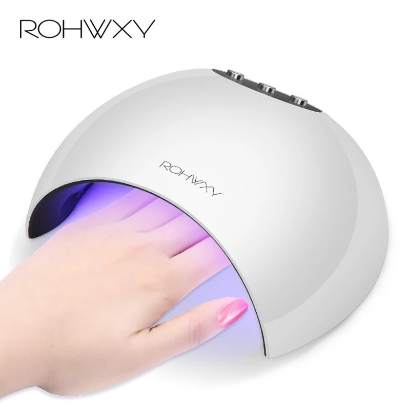 ROHWXY 24W Led UV Lamp Nail dryer 36W for Gel Polish Manicure With Timer button Sensor Art Tools | Красота и здоровье