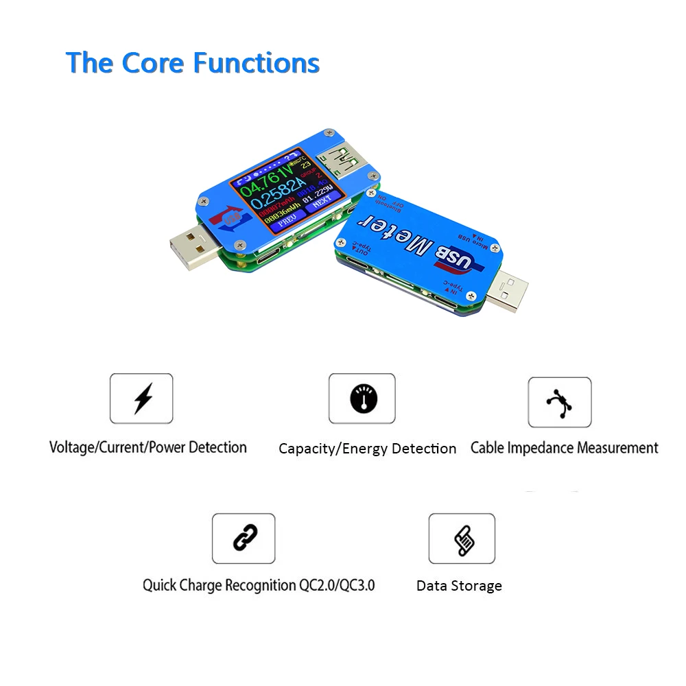 RD UM25/C USB 2,0 цифровой вольтметр Амперметр usb Тестер измеритель напряжения тока кабель для зарядки батареи измерение сопротивления