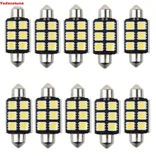 10 pces c5w 5050 6smd 39mm blanca erro de pecado del adorno del canbus de la lampara led de adorno de la boveda de la cc 12v