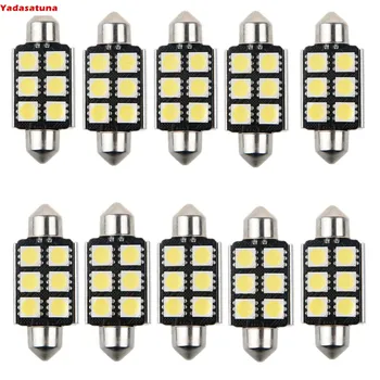 

10pcs C5W 5050 6SMD 39mm blanca sin error del adorno del canbus del bulbo de la lampara LED de adorno de la boveda de la CC 12V