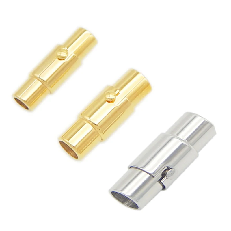

2pcs/lot Stainless Steel Magnetic Clasps for Leather Cord Bracelet With Safe Snap Lock Fit 2~10mm Bracelets Connectors Jewelry