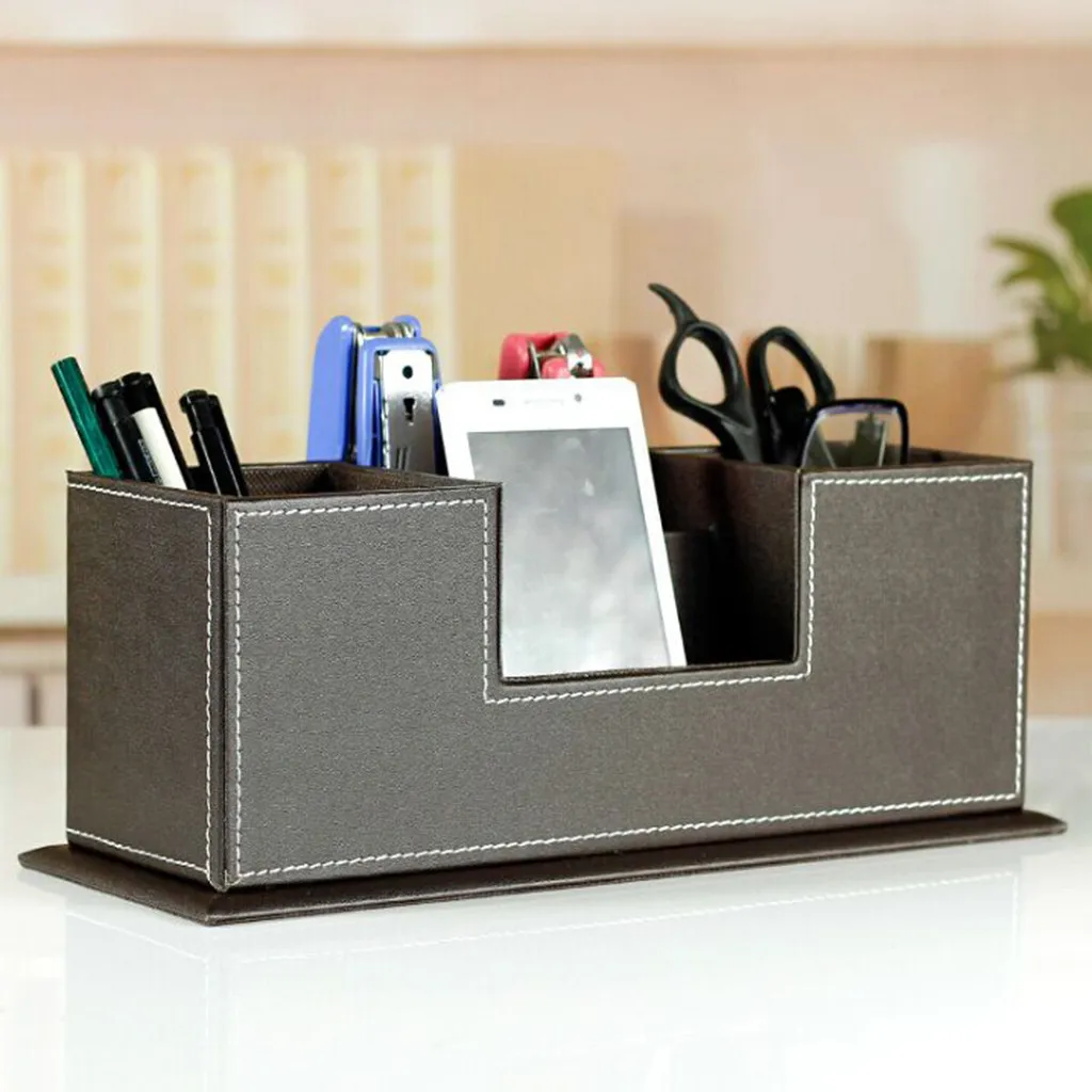 

storage box organizer Plastic Stationery storage box Fine workmanship Cosmetic Skin Care Products leather Storage Rack L514