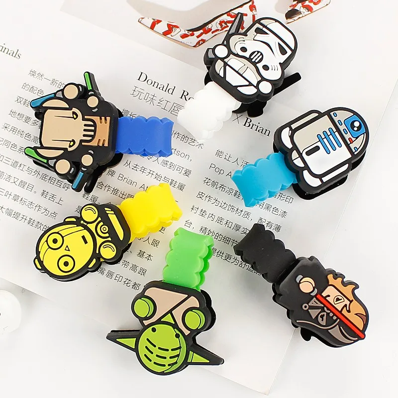 

30pcs/lot New Arrival Star Wars Cartoon Headphone Earphone Cable Wire Organizer Cord Holder USB Charger Cable Winder